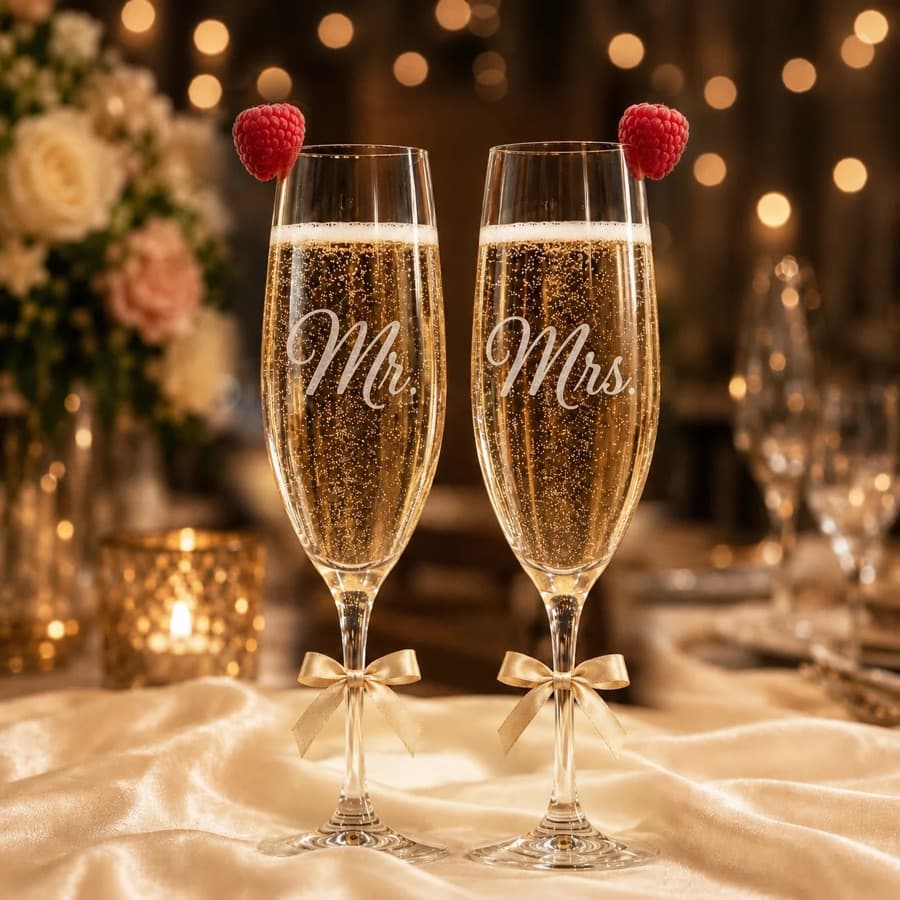 Two champagne flutes